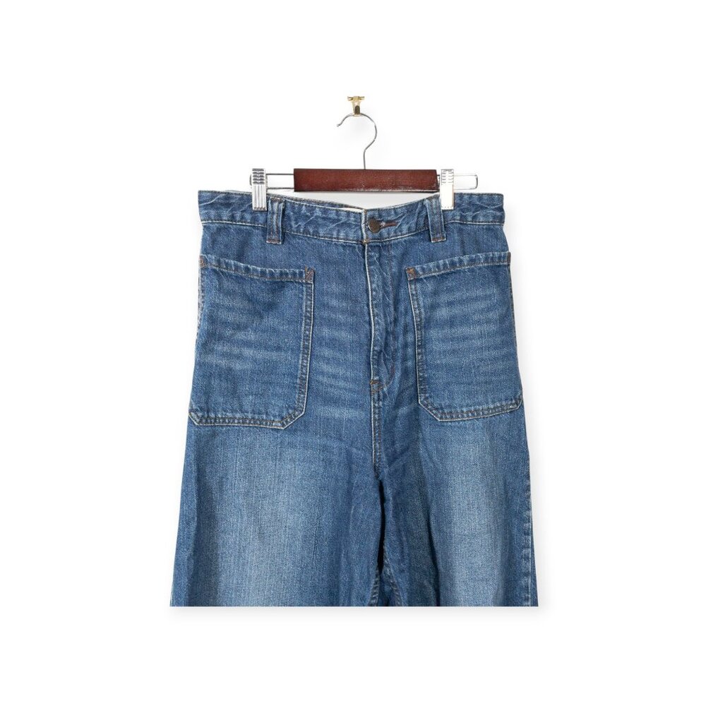 We The Free Dawn to Dusk Ultra High Rise Flare Jeans SZ 28 Patch Pocket Crop - Picture 16 of 16